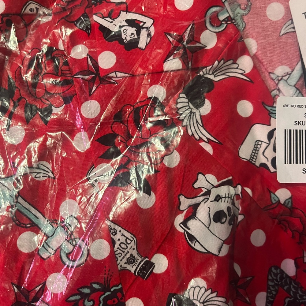 Torrid Red and Black Patterned Midi Dress - Picture 3 of 6